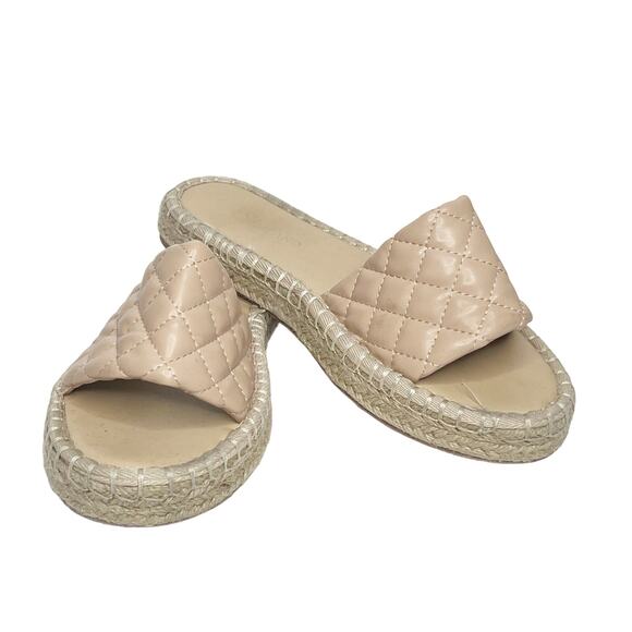 SHOE LAND Narina Open Toe Espadrille Slip On Platform Slide Sandals Pink Size 8 - Picture 9 of 9